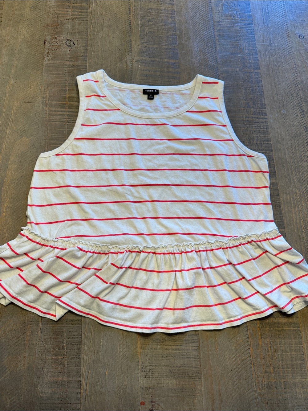 torrid White Tank Top with Pink Stripes Size 0